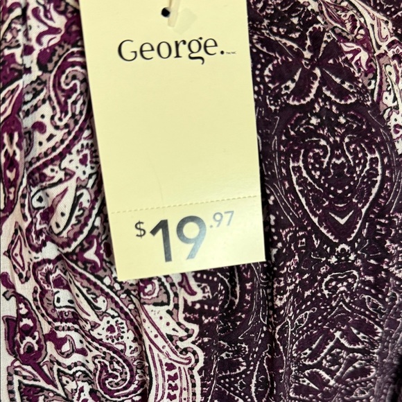 George Blouse Purple Paisley Women's Top Size L - Picture 5 of 11